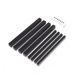 Emuca Pieds carrés et cadre de table Emuca 750x750mm acier peint en noir Kobleo