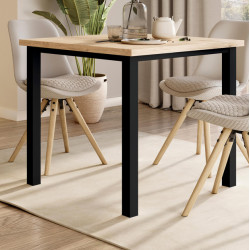 Emuca Pieds carrés et cadre de table Emuca 750x750mm acier peint en noir Kobleo