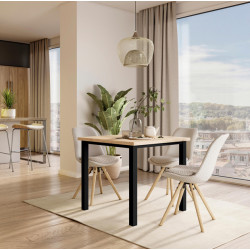 Emuca Pieds carrés et cadre de table Emuca 750x750mm acier peint en noir Kobleo