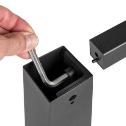 Emuca Pieds carrés et cadre de table Emuca 750x750mm acier peint en noir Kobleo