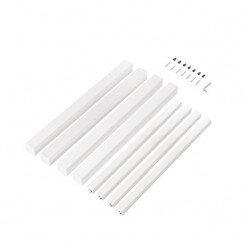 Emuca Pieds carrés et cadre de table Emuca 750x750mm acier peint en blanc Kobleo