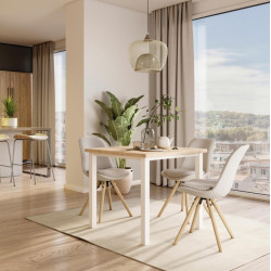 Emuca Pieds carrés et cadre de table Emuca 750x750mm acier peint en blanc Kobleo