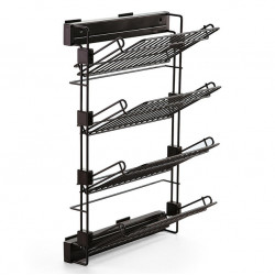 Emuca Range-chaussures Emuca Moka latéral extractible côté gauche acier moka Kobleo