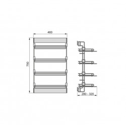 Emuca Range-chaussures Emuca Moka latéral extractible côté gauche acier moka Kobleo