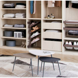 Emuca Range-chaussures Emuca Moka latéral extractible côté gauche acier moka Kobleo