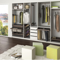 Emuca Range-chaussures Emuca Moka latéral extractible côté gauche acier moka Kobleo