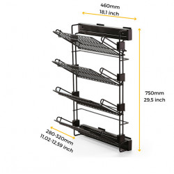 Emuca Range-chaussures Emuca Moka latéral extractible côté droit acier moka Kobleo