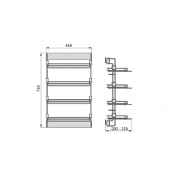 Emuca Range-chaussures Emuca Moka latéral extractible côté droit acier moka Kobleo