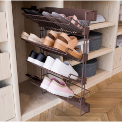 Emuca Range-chaussures Emuca Moka latéral extractible côté droit acier moka Kobleo