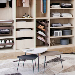 Emuca Range-chaussures Emuca Moka latéral extractible côté droit acier moka Kobleo