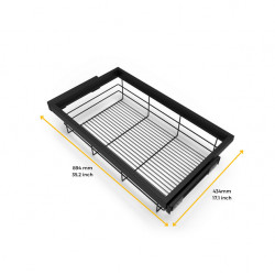 Emuca Kit de panier à fils Emuca avec glissières 900mm noir texturé Kobleo
