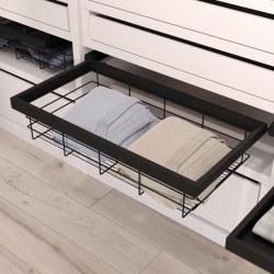 Emuca Kit de panier à fils Emuca avec glissières 900mm noir texturé Kobleo