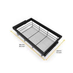 Emuca Kit de panier à fils Emuca avec glissières 900mm gris pierre Kobleo