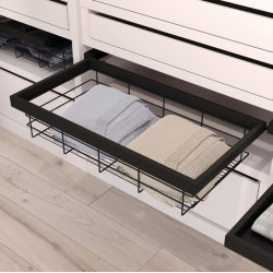 Emuca Kit de panier à fils Emuca avec glissières 800mm noir texturé Kobleo