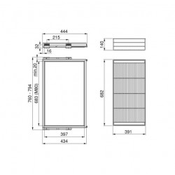 Emuca Kit de panier à fils Emuca avec glissières 800mm gris pierre Kobleo