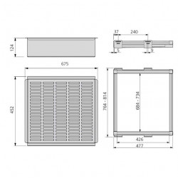 Emuca Kit tiroir métallique et cadre coulissant Emuca 800mm couleur moka Kobleo