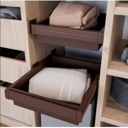 Emuca Kit tiroir métallique et cadre coulissant Emuca 800mm couleur moka Kobleo