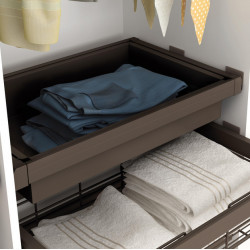 Emuca Kit tiroir métallique et cadre coulissant Emuca 900mm couleur moka Kobleo