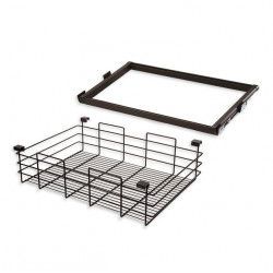 Emuca Kit panier métallique et cadre coulissant Emuca 900mm couleur moka Kobleo