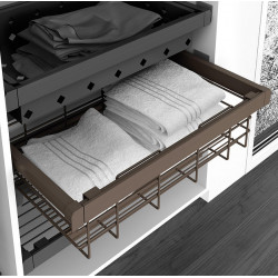 Emuca Kit panier métallique et cadre coulissant Emuca 800mm couleur moka Kobleo