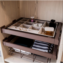 Emuca Kit panier métallique et cadre coulissant Emuca 800mm couleur moka Kobleo