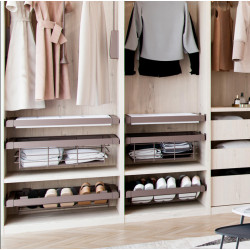 Emuca Kit panier métallique et cadre coulissant Emuca 800mm couleur moka Kobleo