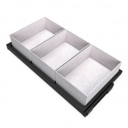 Emuca Kit plateaux Emuca avec 3 paniers pour armoires 900mm noir texturé Kobleo