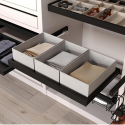 Emuca Kit plateaux Emuca avec 3 paniers pour armoires 900mm noir texturé Kobleo