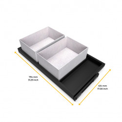 Emuca Kit plateaux Emuca avec 2 paniers pour armoires 800mm noir texturé Kobleo