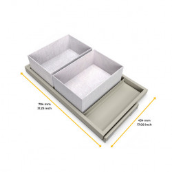 Emuca Kit plateaux Emuca avec 2 paniers pour armoires 800mm gris pierre Kobleo