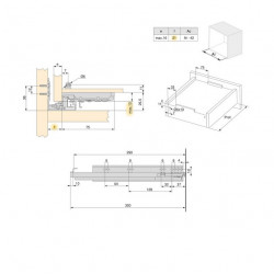 Emuca 10 paires de coulisses Emuca Silver profondeur 290mm acier zingué Kobleo