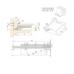 Emuca 10 paires de coulisses Emuca Silver profondeur 490mm acier zingué Kobleo