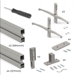 Emuca Kit de structure modulaire Emuca Zero à monter au mur gris pierre Kobleo