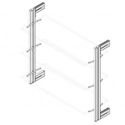 Emuca Kit de structure modulaire Emuca Zero à monter au mur gris pierre Kobleo