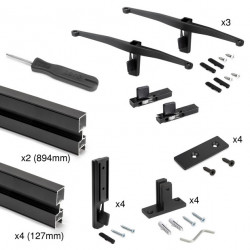Emuca Kit de structure modulaire Emuca Zero à monter au mur noir texturé Kobleo