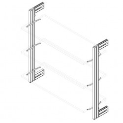 Emuca Kit de structure modulaire Emuca Zero à monter au mur noir texturé Kobleo