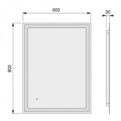 Emuca Miroir salle de bain Emuca Hercule 600x800mm avec éclairage led 4000K Kobleo