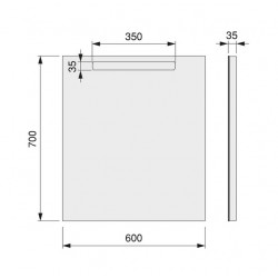 Emuca Miroir salle de bain Emuca Pegasus 600x700mm avec éclairage led 4000K Kobleo