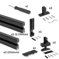 Emuca Kit structure modulaire Emuca Zero 2 profilés finition noir texturé Kobleo