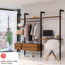 Emuca Kit structure modulaire Emuca Zero 2 profilés finition noir texturé Kobleo