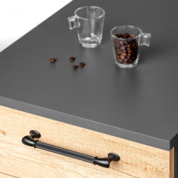 Emuca 20 poignées pour meuble Emuca Suez L184mm entraxe 160mm peint en noir Kobleo