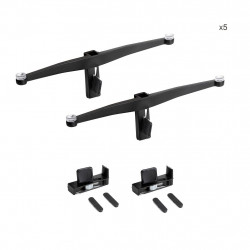 Emuca 5 Jeu de supports Emuca Zero pour étagère en verre zamak noir texturé Kobleo