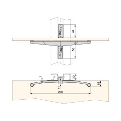 Emuca 5 Jeu de supports Emuca Zero pour étagère en verre zamak noir texturé Kobleo