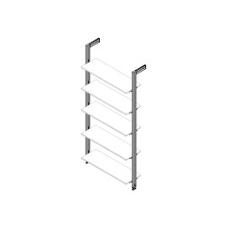 Emuca 5 Jeu de supports Emuca Zero pour étagère en verre zamak noir texturé Kobleo