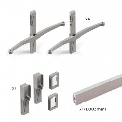 Emuca Kit de supports Emuca Zero pour étagère en bois et tringle gris pierre Kobleo