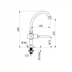Delabie Robinet temporisé Tempostop levier L150mm laiton chromé Delabie Kobleo