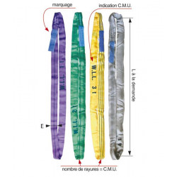 Levac Elingue ronde 4428R30 textile rouge 3m CMU 5000Kg Levac Kobleo