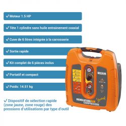 Mecafer Compresseur d'air Squirrel Revolutionair 1,5CV 6L Mecafer Kobleo Mecafer Compresseur d'air Squirrel Revolutionair 1,5CV 6L Mecafer Kobleo