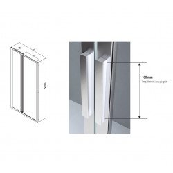 Samo Porte de douche Samo coulissante à trois panneaux 95-103cm Kobleo