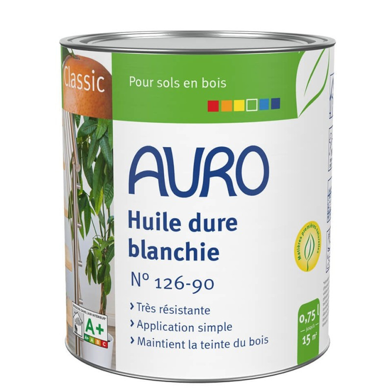 Auro Huile dure blanchie Auro Classic n°126-90 0,75L pour sols en bois Kobleo